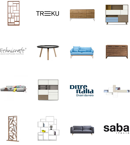 Univers mobilier salon & séjour - Nova Mobili, Saba Italia, Ditre Italia, Ethnicraft, treku, Hay, Muuto, Drugeot, Theo Contempo